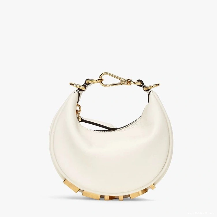 Affordable In Calf Nano Leather Fendi White Bag Hobo Fendigraphy 0726